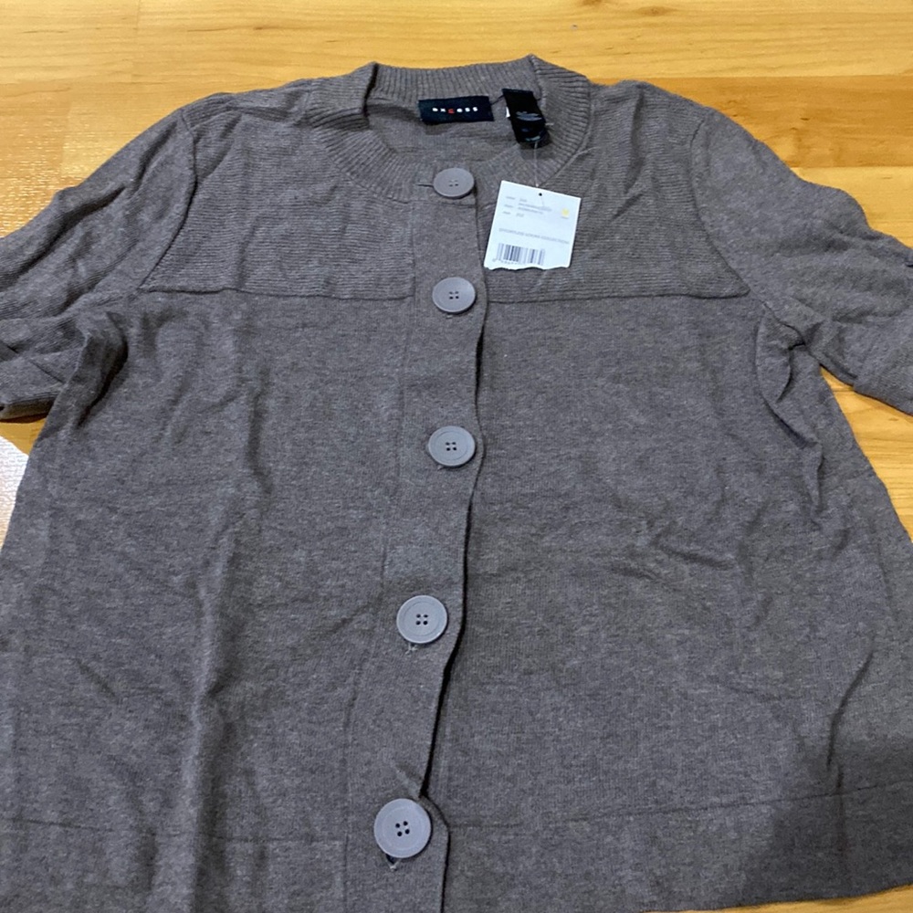 Women’s Axcess Sweaters button down Cardigan in Mushroom color Size M